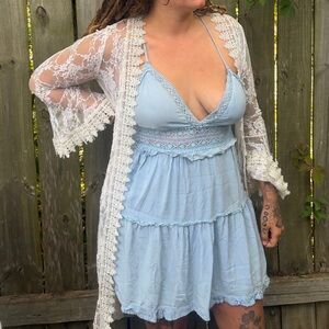 Light Blue Dress w/ Crochet Detail